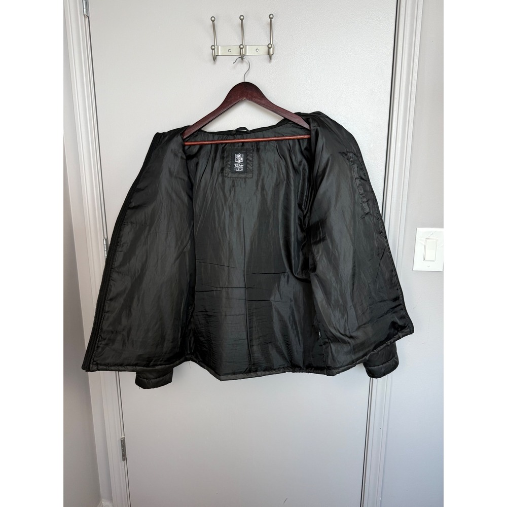 NFL Team Apparel Chicago Bears Puffer Jacket Mens‎ L Black Hooded Quilted Coat - Picture 16 of 16